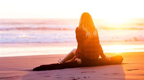 Silhouette View Of Girl Sitting Alone On Tree Trunk In Beach HD Alone Wallpapers | HD Wallpapers ...