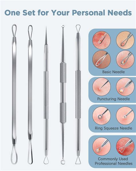 TAYTHI Blackhead Remover Tool Kit - Stainless Steel Pimple Popper & Extractor for Acne ...