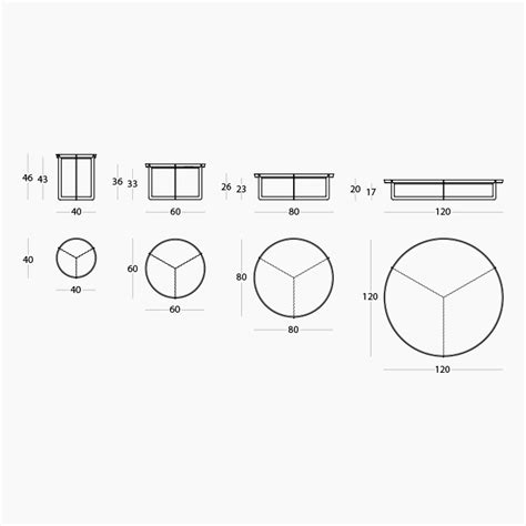 ROUND 3 round coffee table made of metal cm ø80x23h