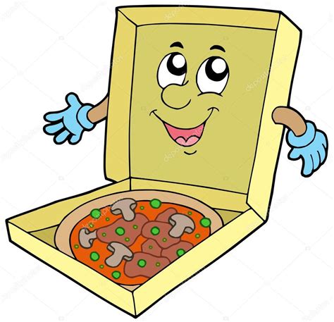 Cartoon pizza box | Cartoon pizza box — Stock Vector © clairev #2148066