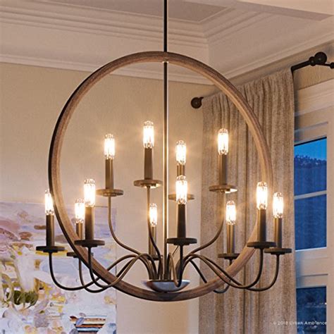 Luxury Modern Farmhouse Chandelier, Large Size: 28.75"H x 32"W, with ...