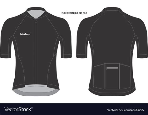 Cycling short sleeve jersey mockup Royalty Free Vector Image