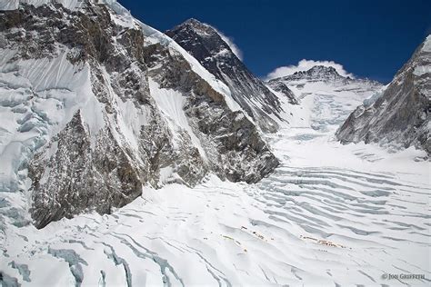 Camp 1 sits at the start of the Western Cwm, just on top of the Khumbu ...