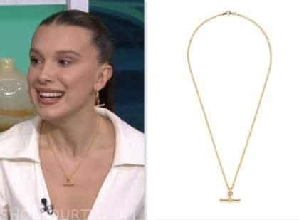 The Today Show: September 2023 Millie Bobby Brown's Gold Bar Necklace | Shop Your TV