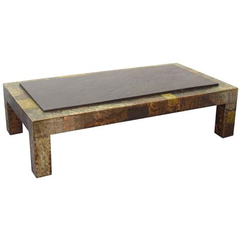 Modernist Slate Top Coffee Table at 1stDibs