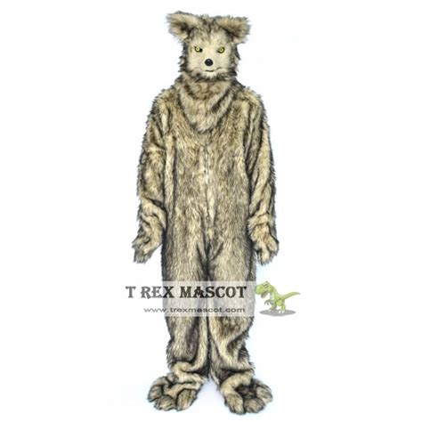 Realistic Grey Wolf Fursuit Mascot Costume