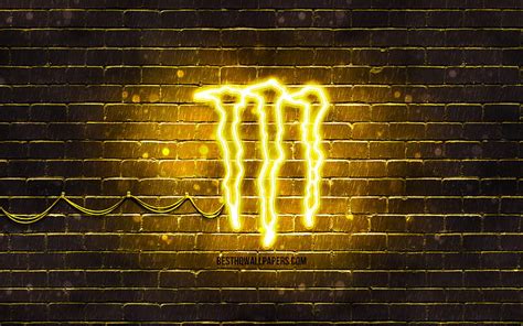 [2024] 🔥Monster Energy Yellow Logo Yellow Brickwall Monster Energy Logo Drinks Brands Monster ...