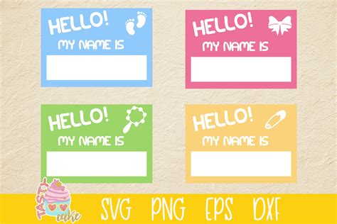 Baby Name Tag Bundle - Hello My Name Is - Name Tag (320175) | SVGs | Design Bundles