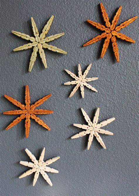 Turn Clothespins into Snowflakes! - Design Improvised