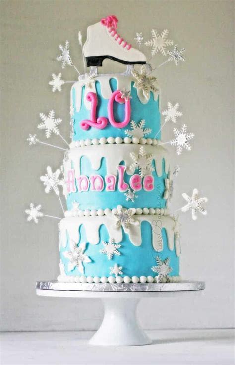 Winter Wonderland Ice Skating Cake - Rose Bakes