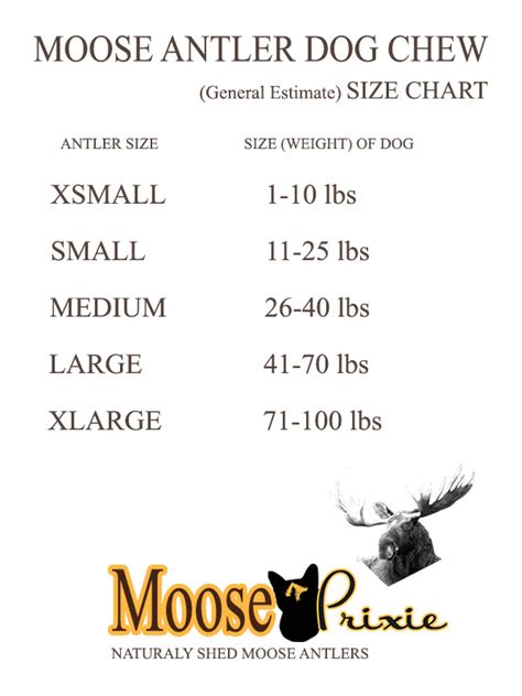 Moose Antler-Size Chart | PrixiePets