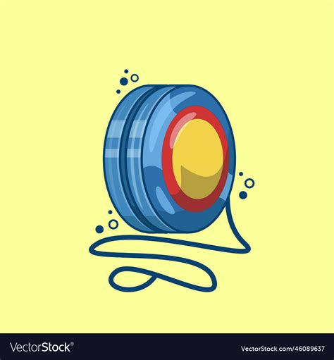 Yoyo toy with string cartoon Royalty Free Vector Image