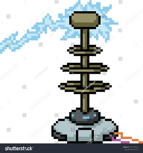 Vector Pixel Art Isolated Tesla Coil Stock Vector (Royalty Free) 1741199138 | Shutterstock