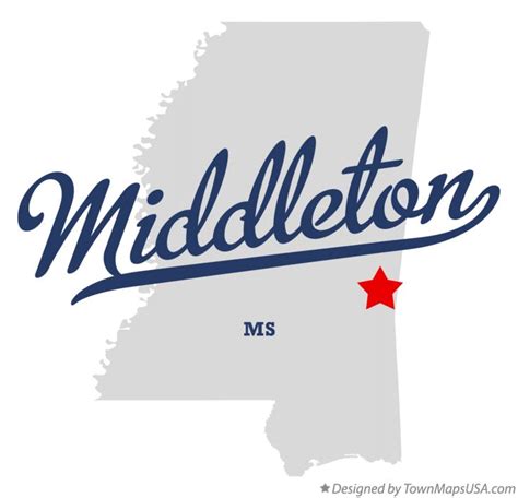 Map of Middleton, MS, Mississippi