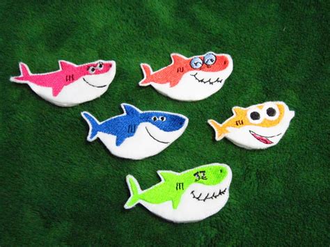 Baby shark family finger puppets hand made to order perfect | Etsy