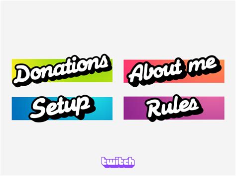 Twitch custom panels by Erica on Dribbble