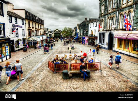 Keswick town centre, Cumbria, Lake District National Park, Lakeland, UK, England Stock Photo - Alamy