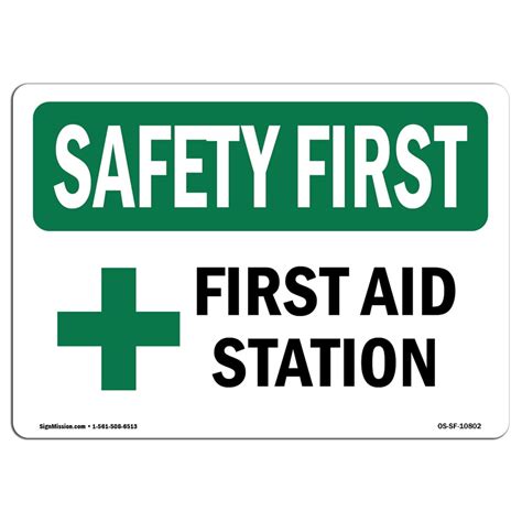 OSHA SAFETY FIRST Sign - First Aid Station | Plastic Sign | Protect Your Business, Construction ...