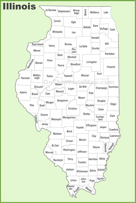 Illinois county map