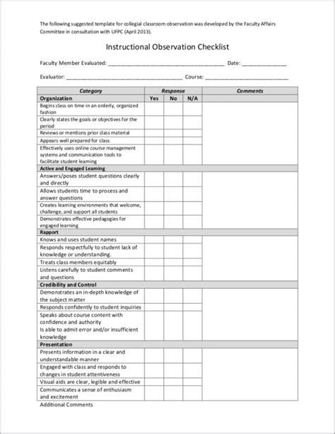 Observation Checklist For Math Students Clipart