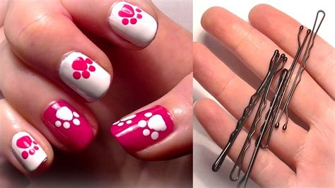 ♥ HELLO KITTY Inspired Nails... Using A Bobby Pin?! Easy Cute Nail Art For Beginners! - YouTube