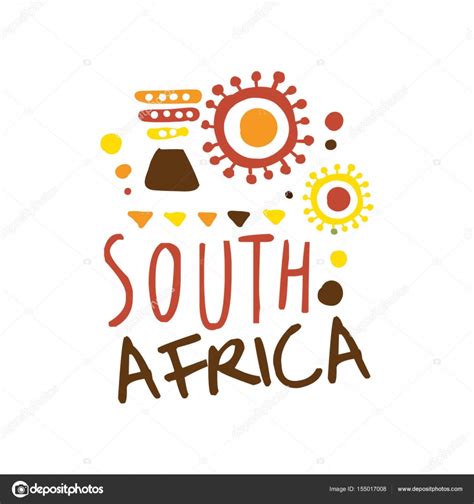 South Africa tourism logo template hand drawn vector Illustration ...