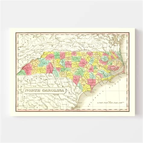 Vintage Map of North Carolina 1831 by Ted's Vintage Art