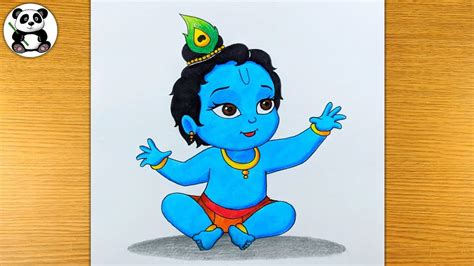 Easy Colour drawing of bal krishna | god krishna@TaposhiartsAcademy ...