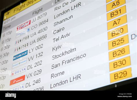 Listing of flights at airport (JFK International Airport, New York Stock Photo - Alamy