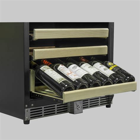 24" Dual Zone Wine Cooler with Glass Door | Under Counter Wine Fridge