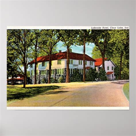 Fremont, Indiana Lakeside Hotel on Clear Lake Poster | Zazzle