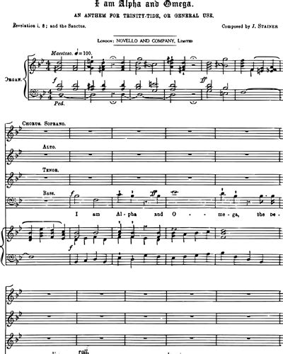 I Am Alpha and Omega Sheet Music by John Stainer | nkoda