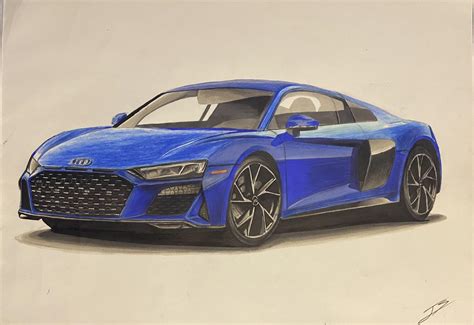 Audi R8 drawing [2141x1468] : r/carporn