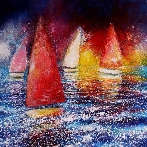 Sunset Reflections | Sailing Seascapes Paintings | Buy Original Art Online