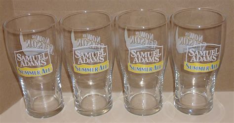 4 Samuel Adams SUMMER ALE Now In Season Logo Beer Pilsner 16 oz Glasses Tumblers - Other