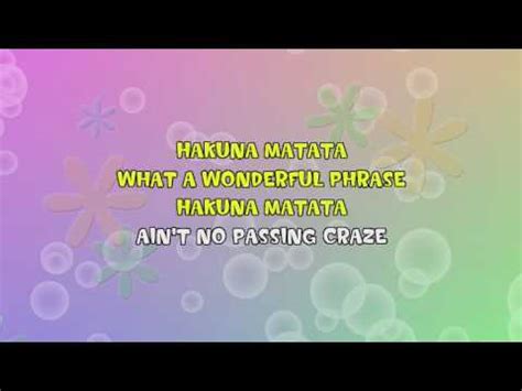 Hakuna Matata (Karaoke) - YouTube