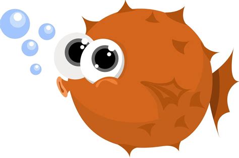 Puffer fish, illustration, vector on white background 13781854 Vector ...