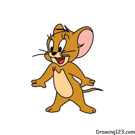 How To Draw Jerry From Tom And Jerry Step By Step