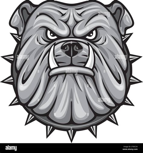 Angry Bulldog Face Color. Vector Illustration Stock Vector Image & Art - Alamy