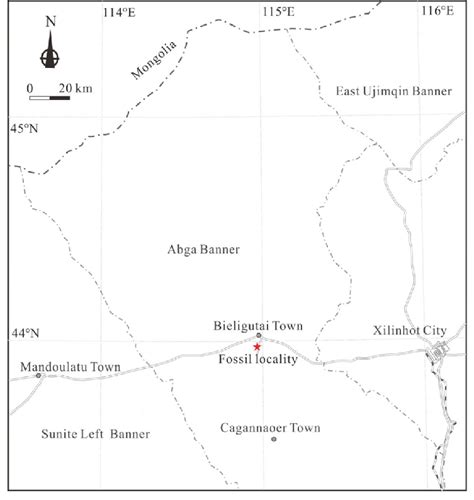 Map of the fossil locality. | Download Scientific Diagram