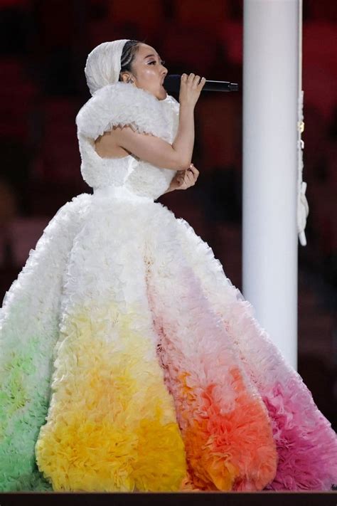 Misia Wore a Cotton-Candy Gown to Perform the Japanese National Anthem at the Olympics | Gowns ...