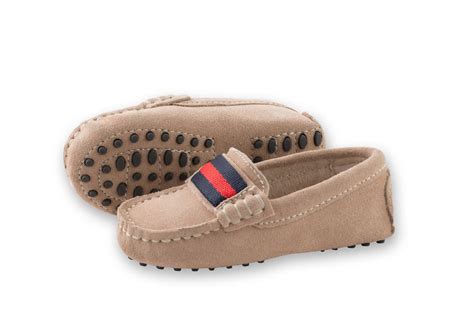 Boys Beige Suede Loafers