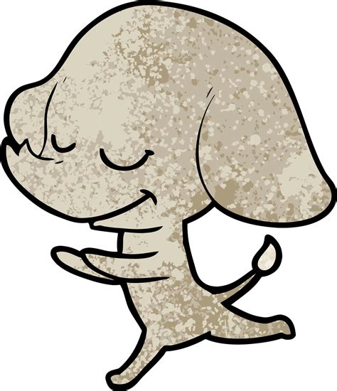 cartoon smiling elephant running 12369538 Vector Art at Vecteezy