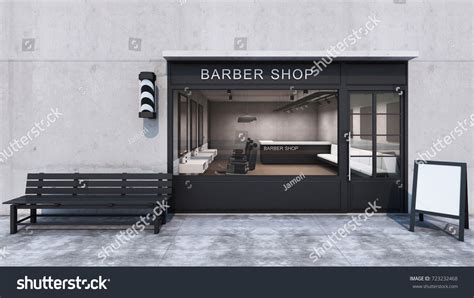 Front View Barber Shop Modern Loft Stock Illustration 723232468 ...