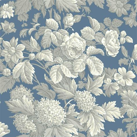 York Wallcoverings Kc1845 Blue Book Antique Floral Wallpaper - Walmart ...