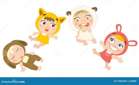 Kids play animals stock vector. Illustration of cosplay - 17053493