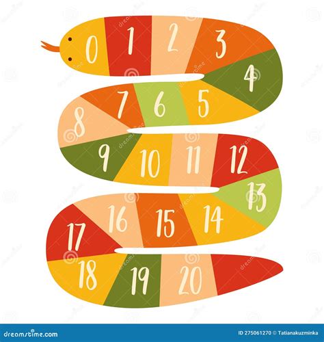 Kids Numbers Poster. Baby Wall Art with Numbers into Funny Snake Shape ...