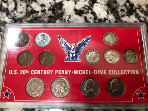 12pc US 20th Century Penny-Nickel-Dime Collection (4pc are silver coins) see description - BHHS ...