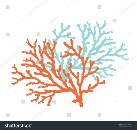 Coral Outline Stock Vector 303128201 - Shutterstock