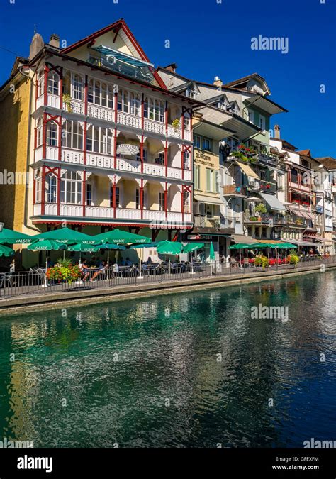 Old Town of Thun at the Lake Thun, Bernese Oberland, Canton of Bern ...